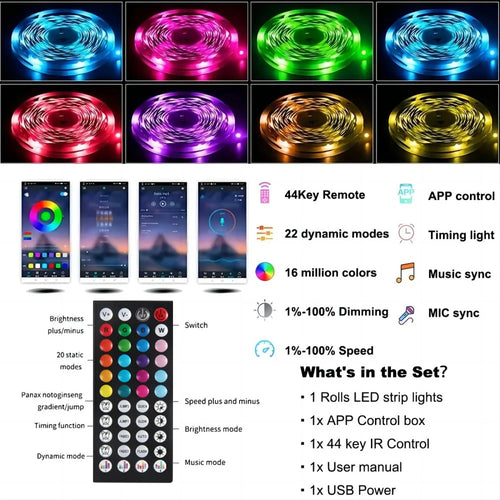 FlexGlow™ RGB LED Strip Light with Remote