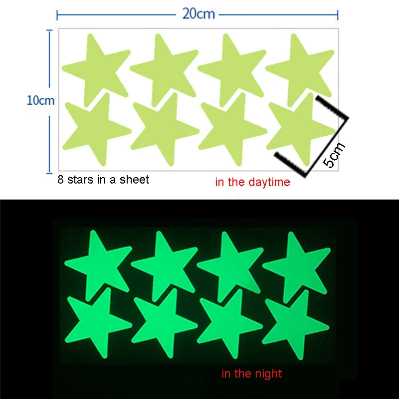 NightGlow™ 3D Glow-in-the-Dark Star Stickers