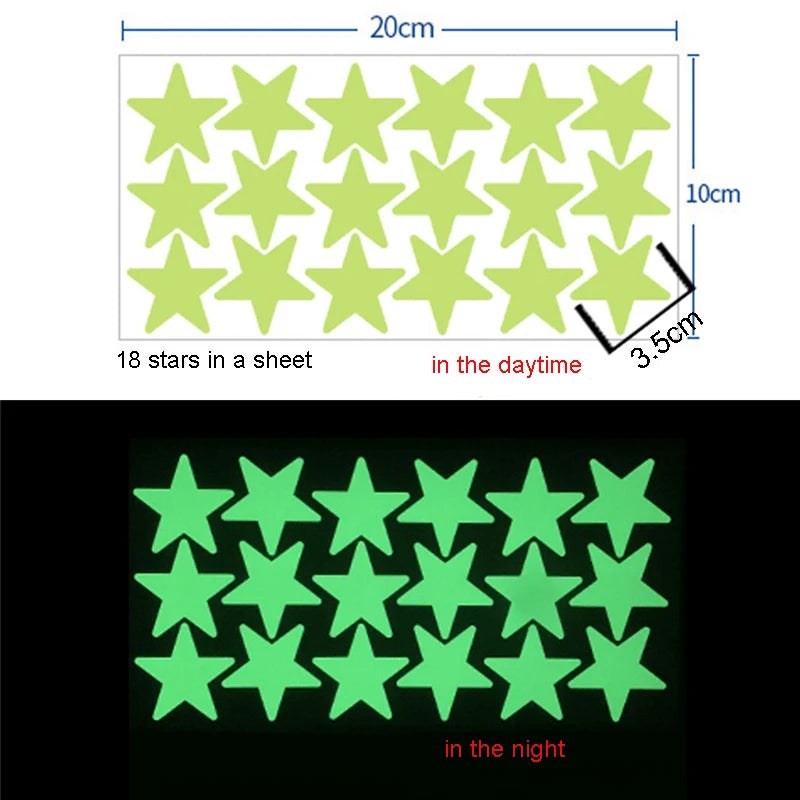 NightGlow™ 3D Glow-in-the-Dark Star Stickers