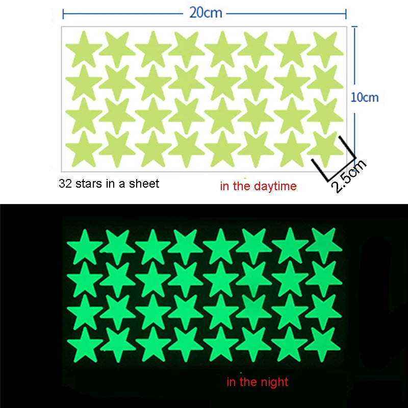 NightGlow™ 3D Glow-in-the-Dark Star Stickers