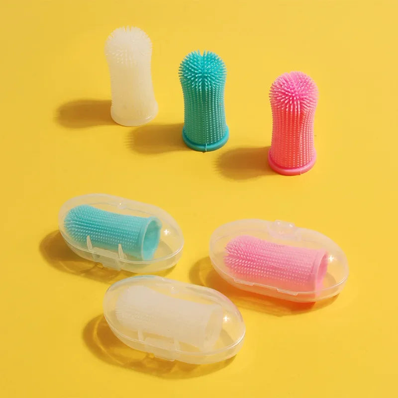 360° Silicone Finger Toothbrush for Dogs & Cats