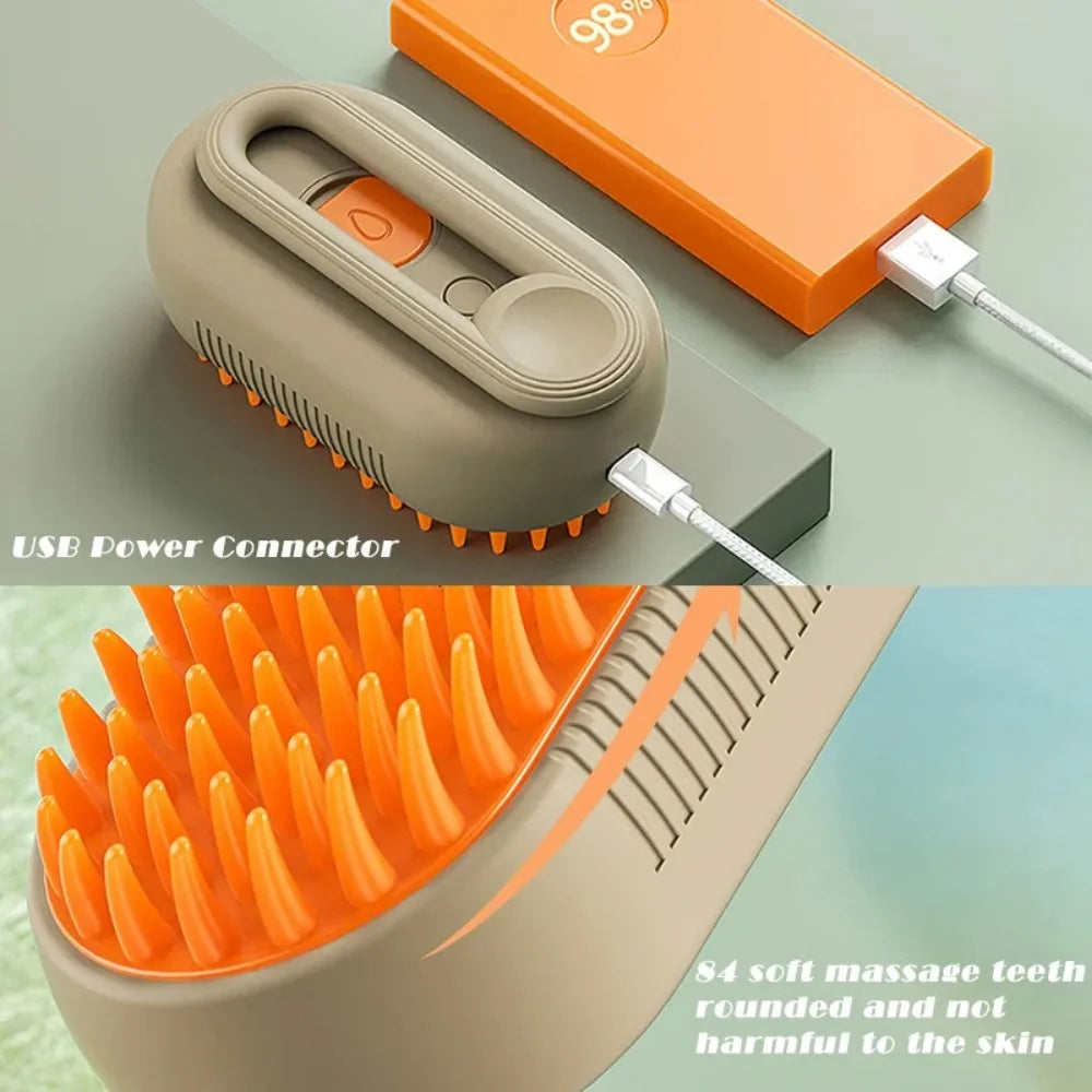 3-in-1 Steam Grooming Brush for Dogs & Cats