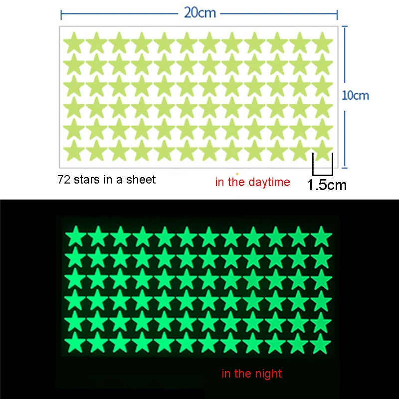 NightGlow™ 3D Glow-in-the-Dark Star Stickers