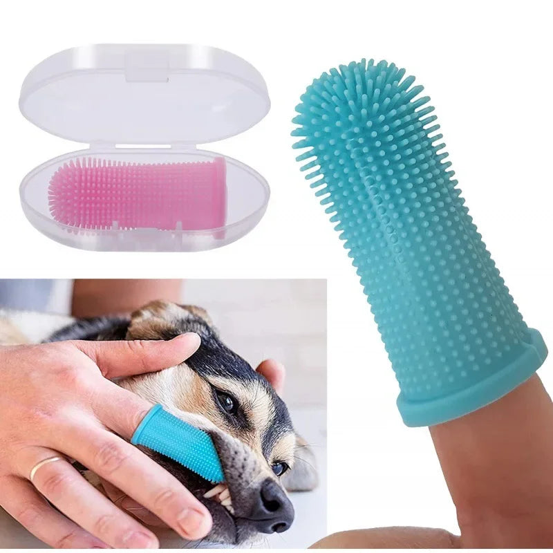 360° Silicone Finger Toothbrush for Dogs & Cats