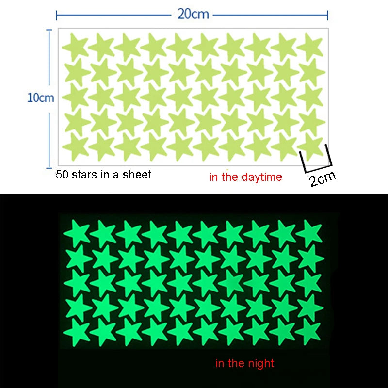 NightGlow™ 3D Glow-in-the-Dark Star Stickers