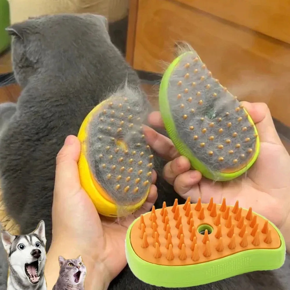 3-in-1 Steam Grooming Brush for Dogs & Cats