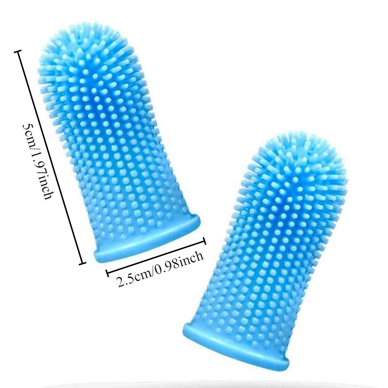 360° Silicone Finger Toothbrush for Dogs & Cats