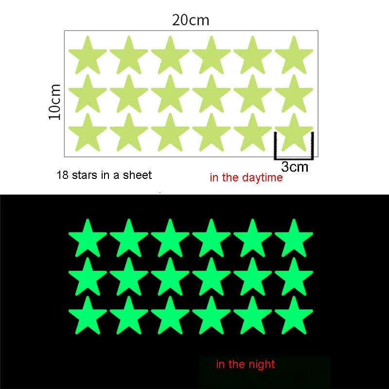 NightGlow™ 3D Glow-in-the-Dark Star Stickers