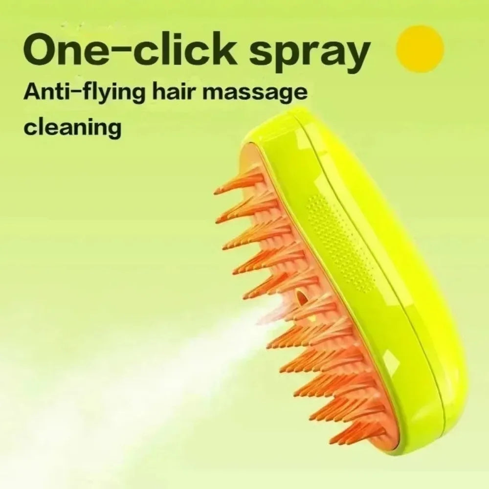 3-in-1 Steam Grooming Brush for Dogs & Cats